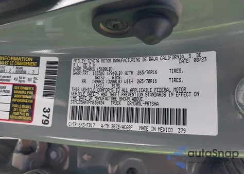 2023 Toyota Tacoma Trd Off Road z USA, uszkodzony, nr VIN 3TMCZ5AN7PM630454